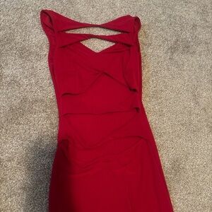Chic Asymmetrical Red Dress